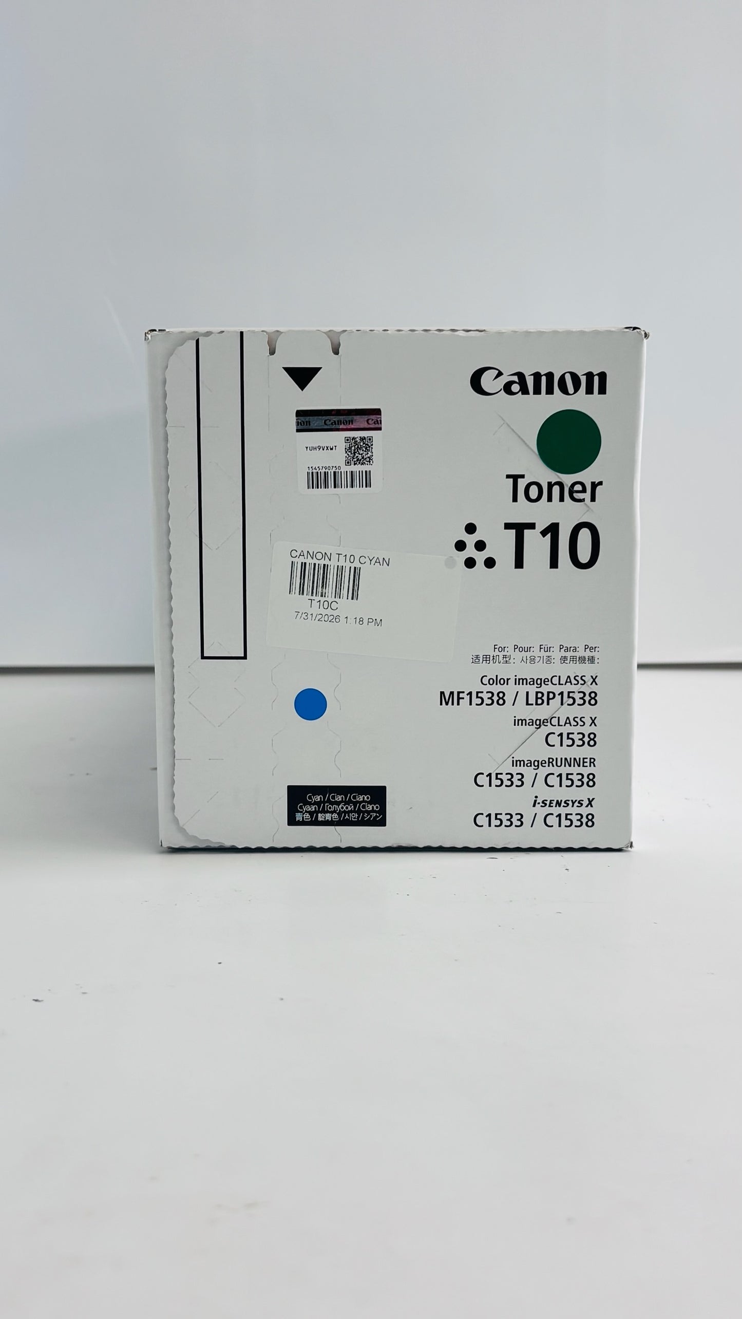 Genuine Canon LBP1538C, MF1538C Cyan High Yield Toner T10,4565C001AA