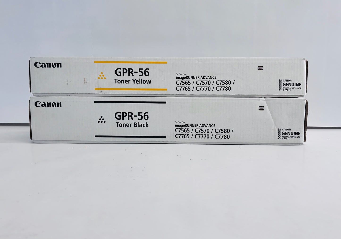 2 Genuine Canon iR Adv C7565,C7570 Yellow & Black Toners GPR-56Y, GPR56K