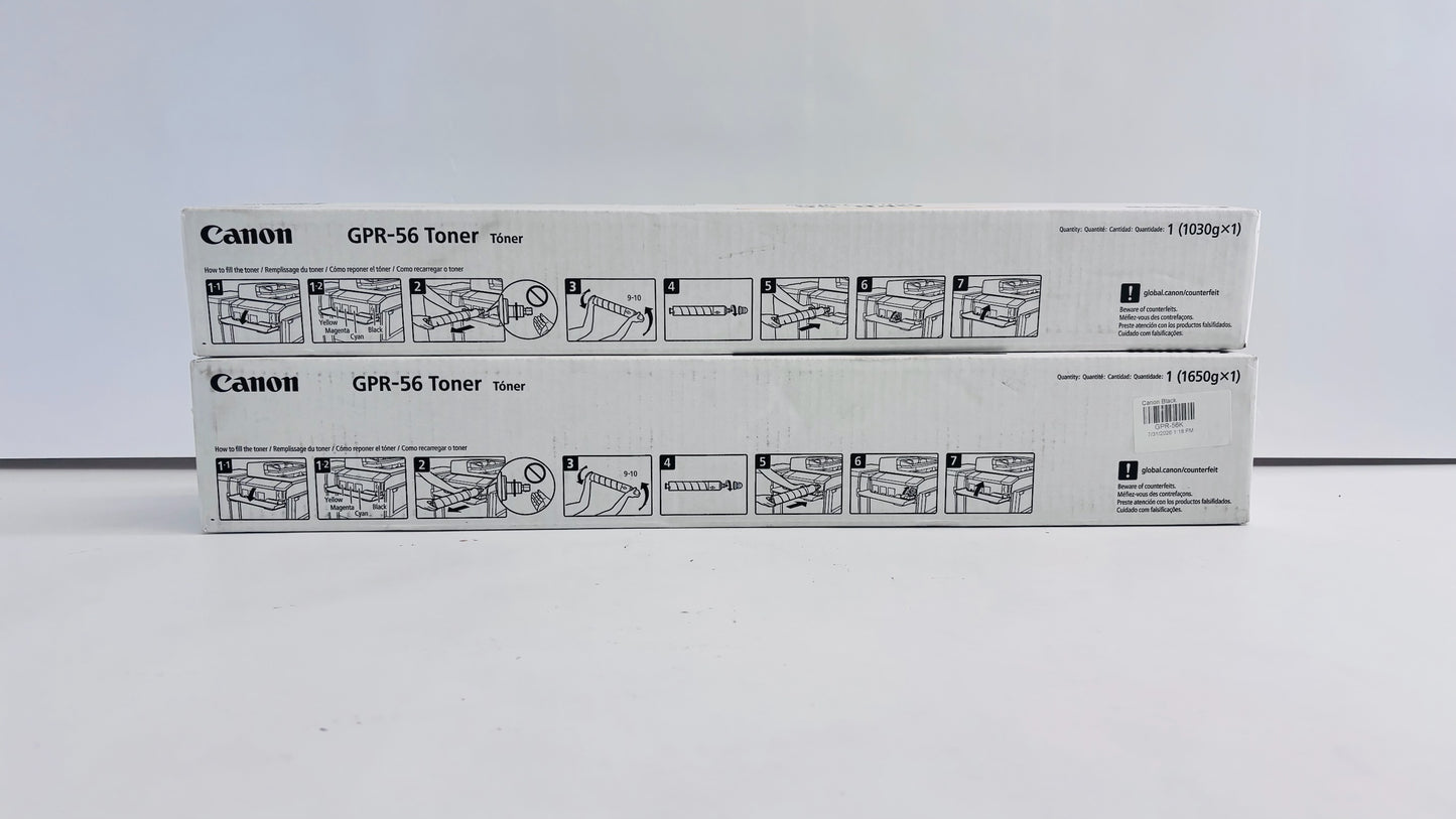 2 Genuine Canon iR Adv C7565,C7570 Yellow & Black Toners GPR-56Y, GPR56K