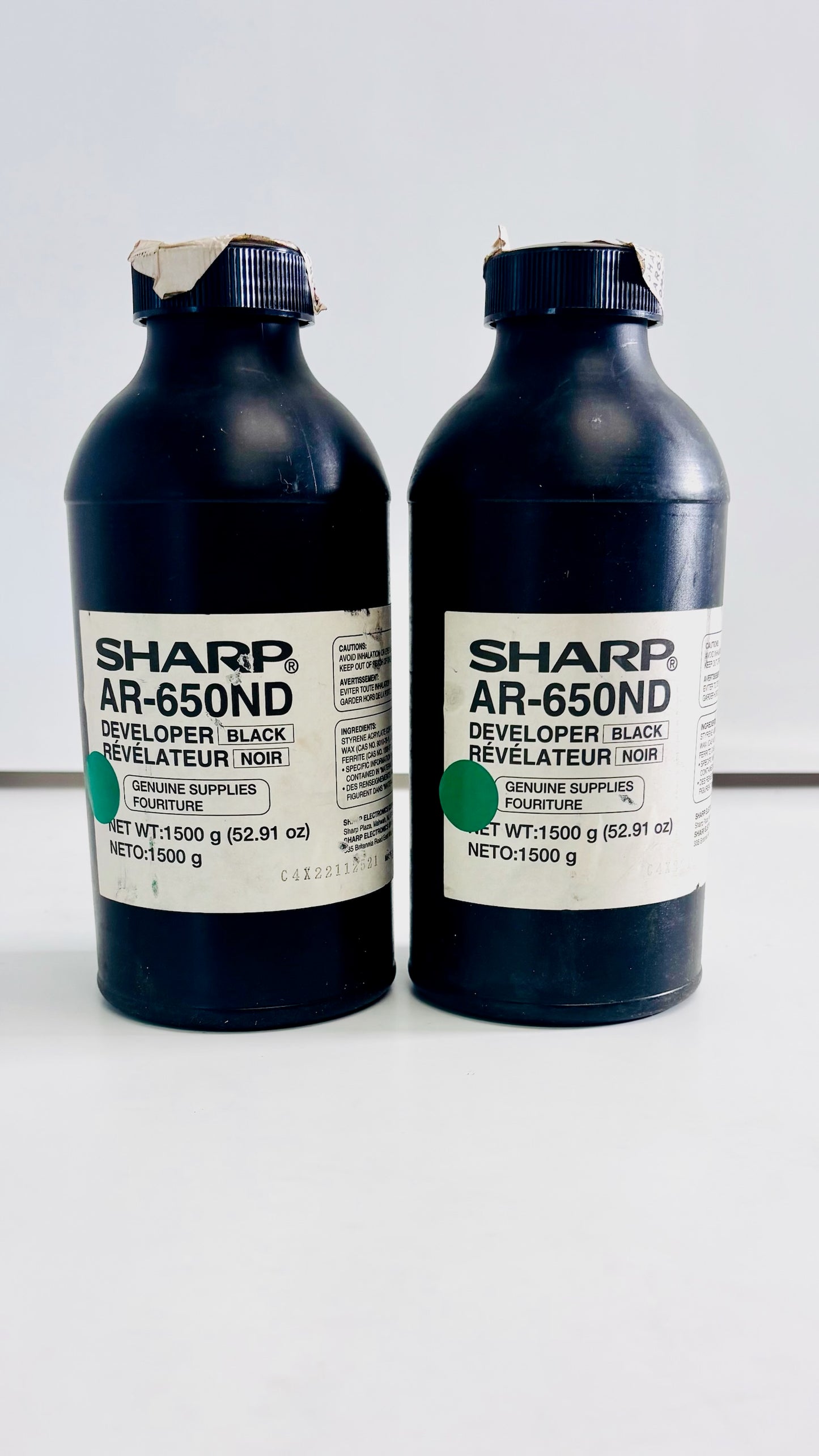 2 Genuine Sharp AR-650, 800 Black Developer AR-650ND, AR650ND