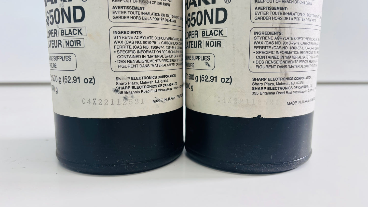 2 Genuine Sharp AR-650, 800 Black Developer AR-650ND, AR650ND
