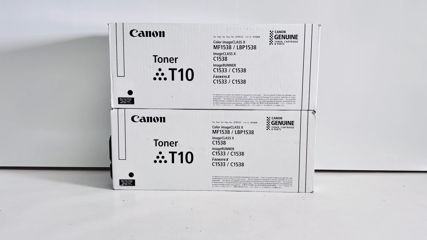2 New Open Genuine Canon C1533, C1538 Black Toners T10K, 4566C001AA