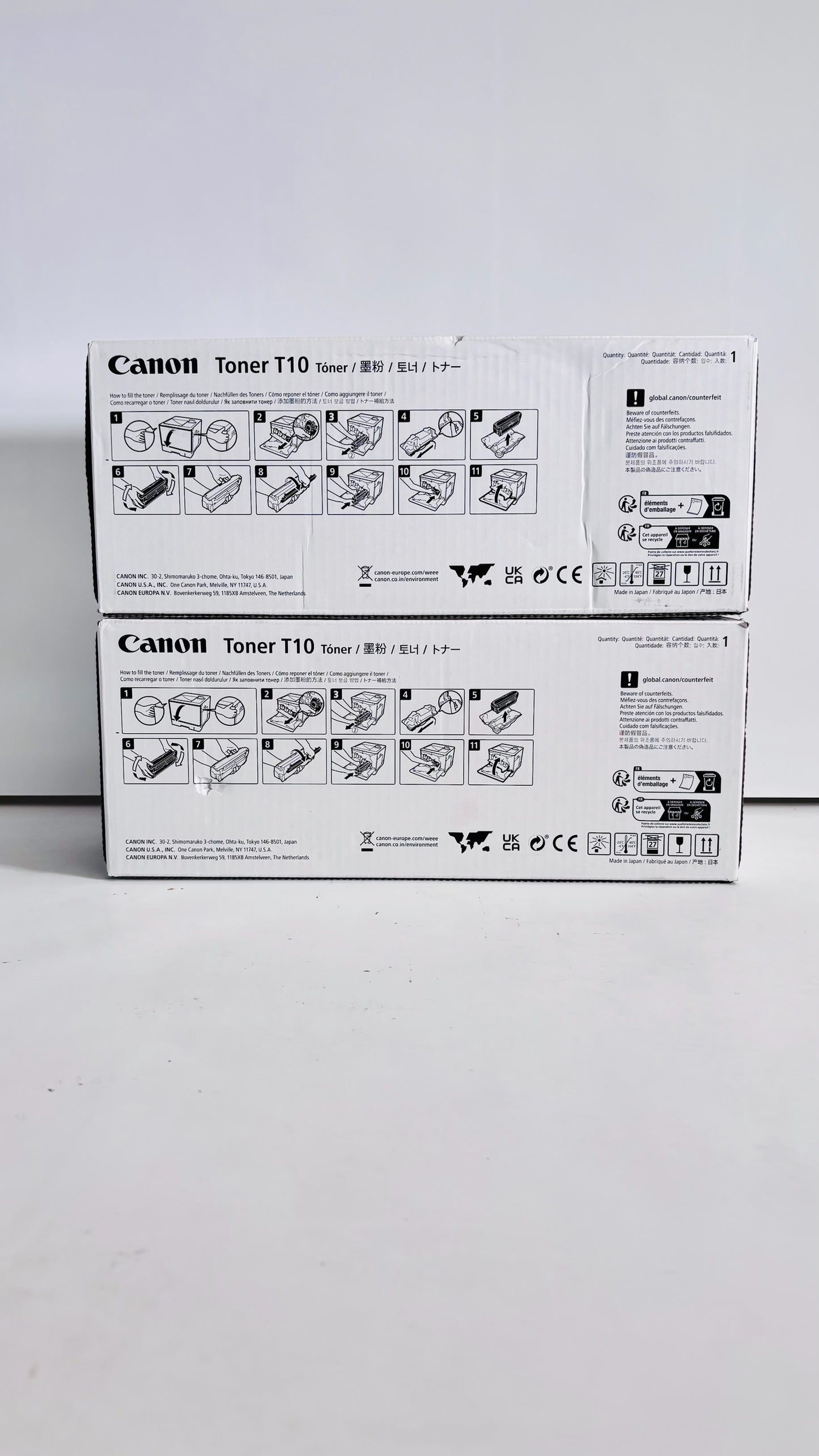 2 New Open Genuine Canon C1533, C1538 Black Toners T10K, 4566C001AA