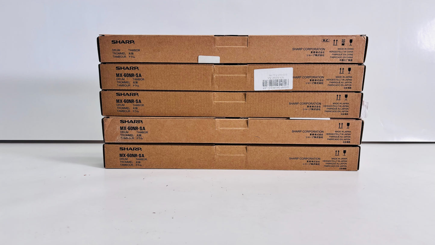 5 Genuine Sharp MX-2630N, MX-2651 Black/Color Drum MX-60NRSA, MX60NRSA