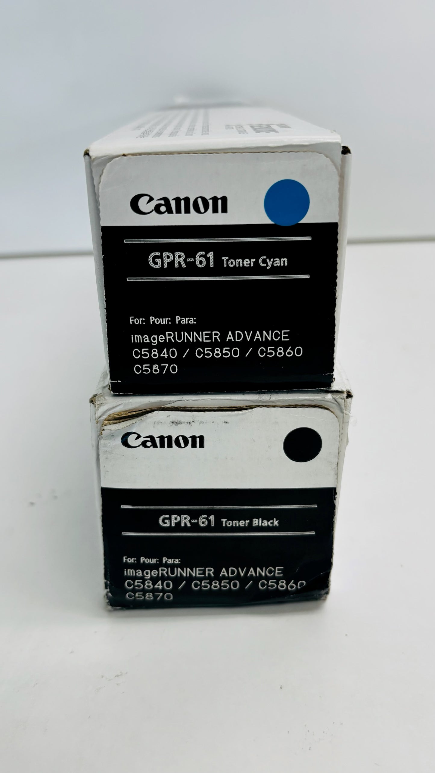 2 Open Genuine Canon iRA C5840i,C5850i Cyan & Black Toners GPR61C, GPR61K