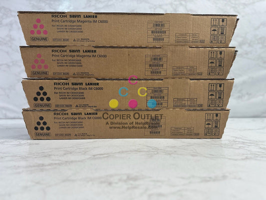 4 New Genuine Ricoh IM C4500,C6000 Magenta & Black Toners 842279,842281