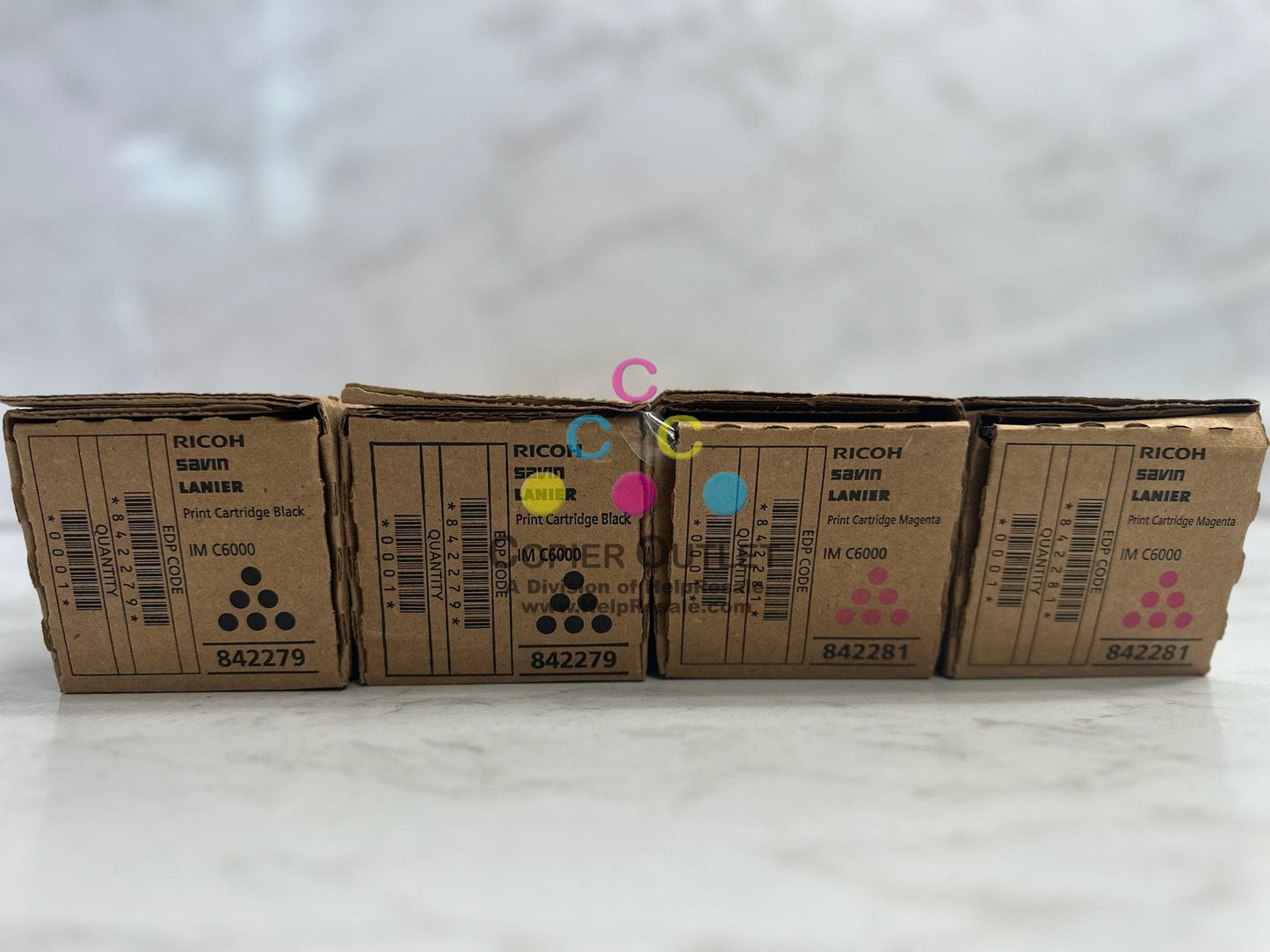 4 New Genuine Ricoh IM C4500,C6000 Magenta & Black Toners 842279,842281