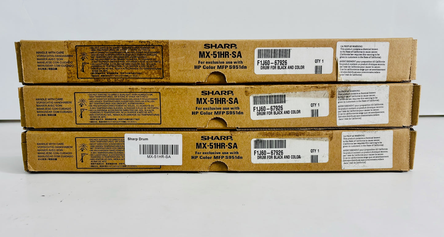 3 Genuine Sharp HP Color MFP S951dn Drum MX-51HR-SA, MX51HRSA (F1J60-67926)