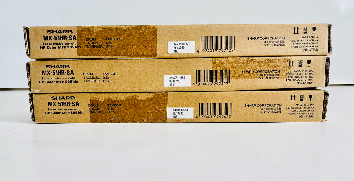 3 Genuine Sharp HP Color MFP S951dn Drum MX-51HR-SA, MX51HRSA (F1J60-67926)