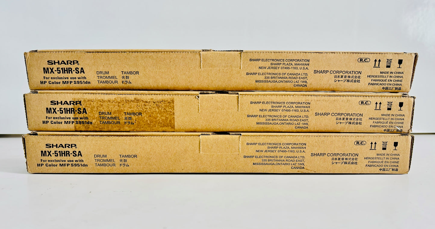 3 Genuine Sharp HP Color MFP S951dn Drum MX-51HR-SA, MX51HRSA (F1J60-67926)