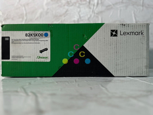 New OEM Lexmark CX825, CX860 Cyan Extra High Yield Return Program Toner 82K1XC0