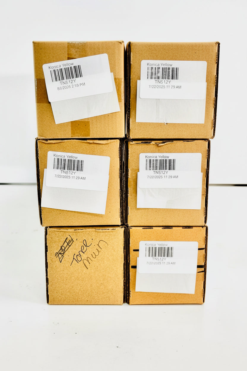 6 OEM Konica Minolta C454, C554 Yellow Toners TN512AY, TN512Y Plain Boxes
