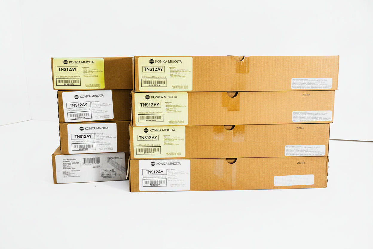 6 OEM Konica Minolta C454, C554 Yellow Toners TN512AY, TN512Y Plain Boxes