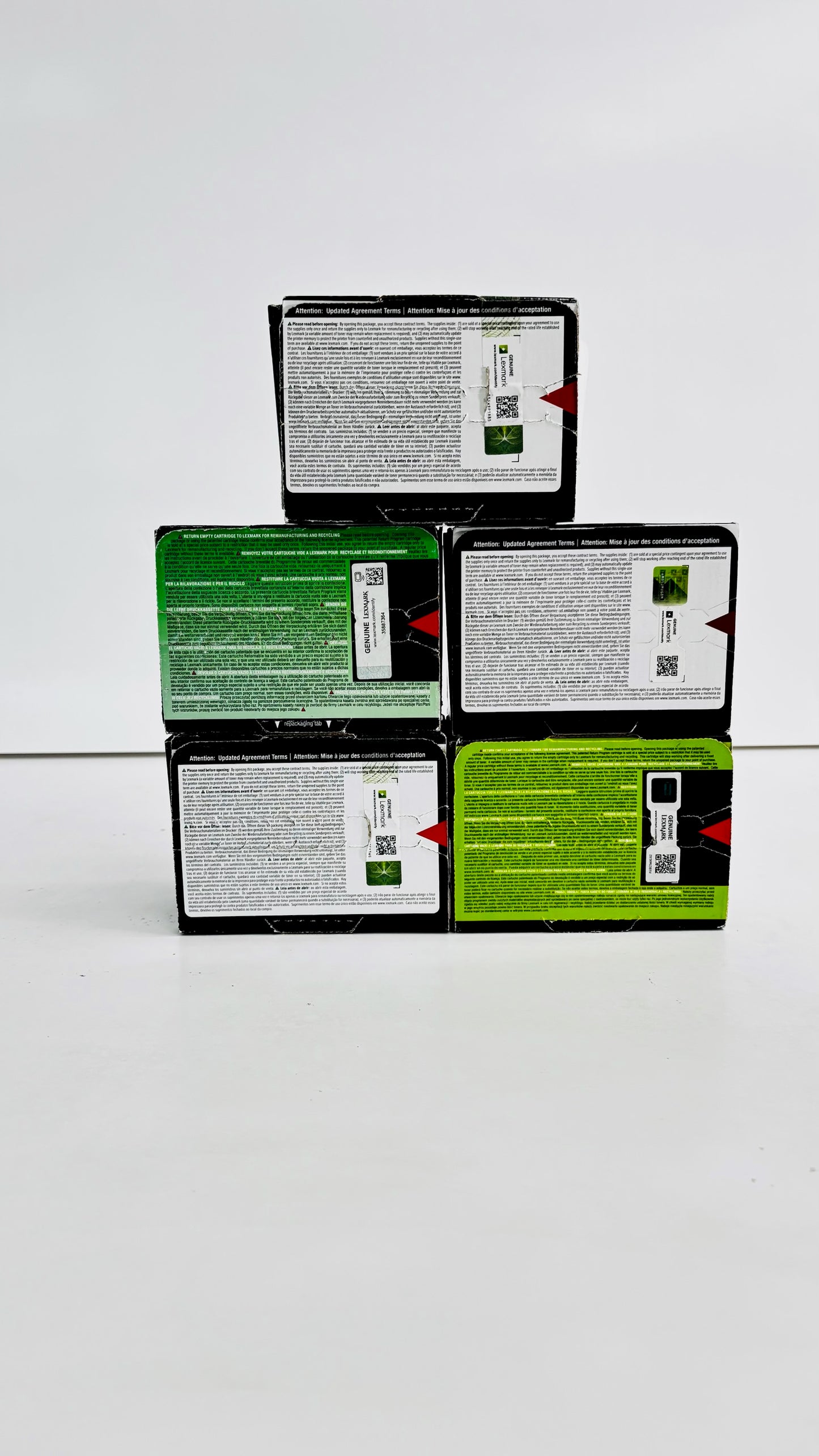 5 OEM Lexmark C540, X548 Cyan, Magenta, Yellow Toners C540H1CG, H1MG, H1YG