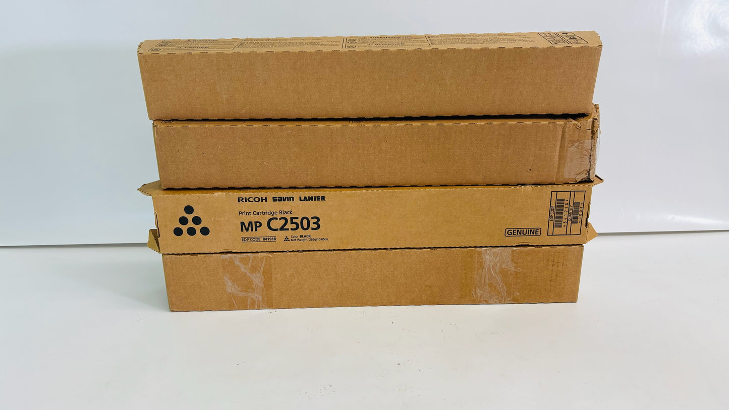 4 Cosmetic Genuine Ricoh MPC2503, C2503H MYKK Toners 841918, 841919, 841920