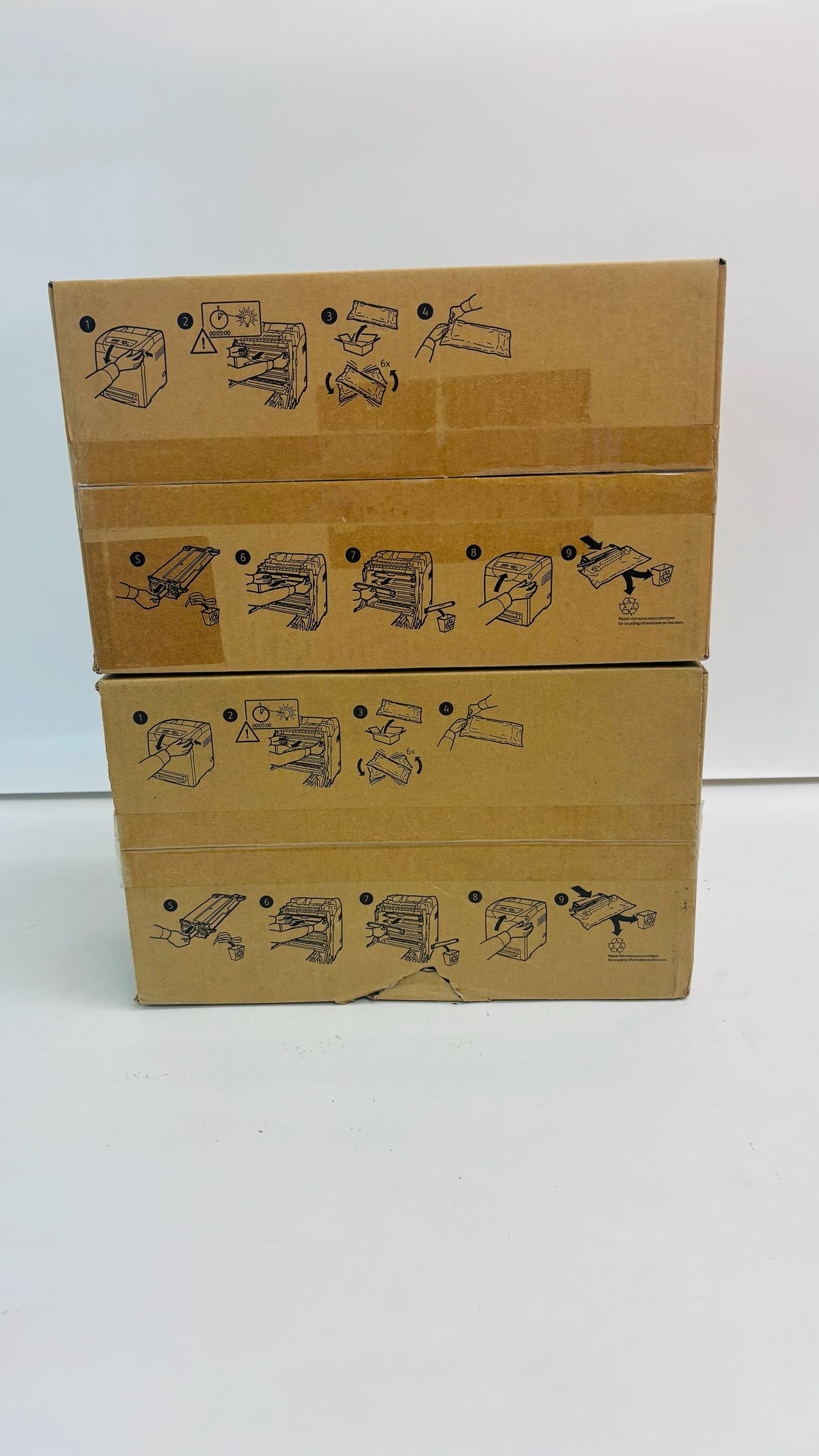 2 Genuine Xerox 6280, 6280DN, 6280N Cyan & Yellow Toners 106R01392, 106R01394