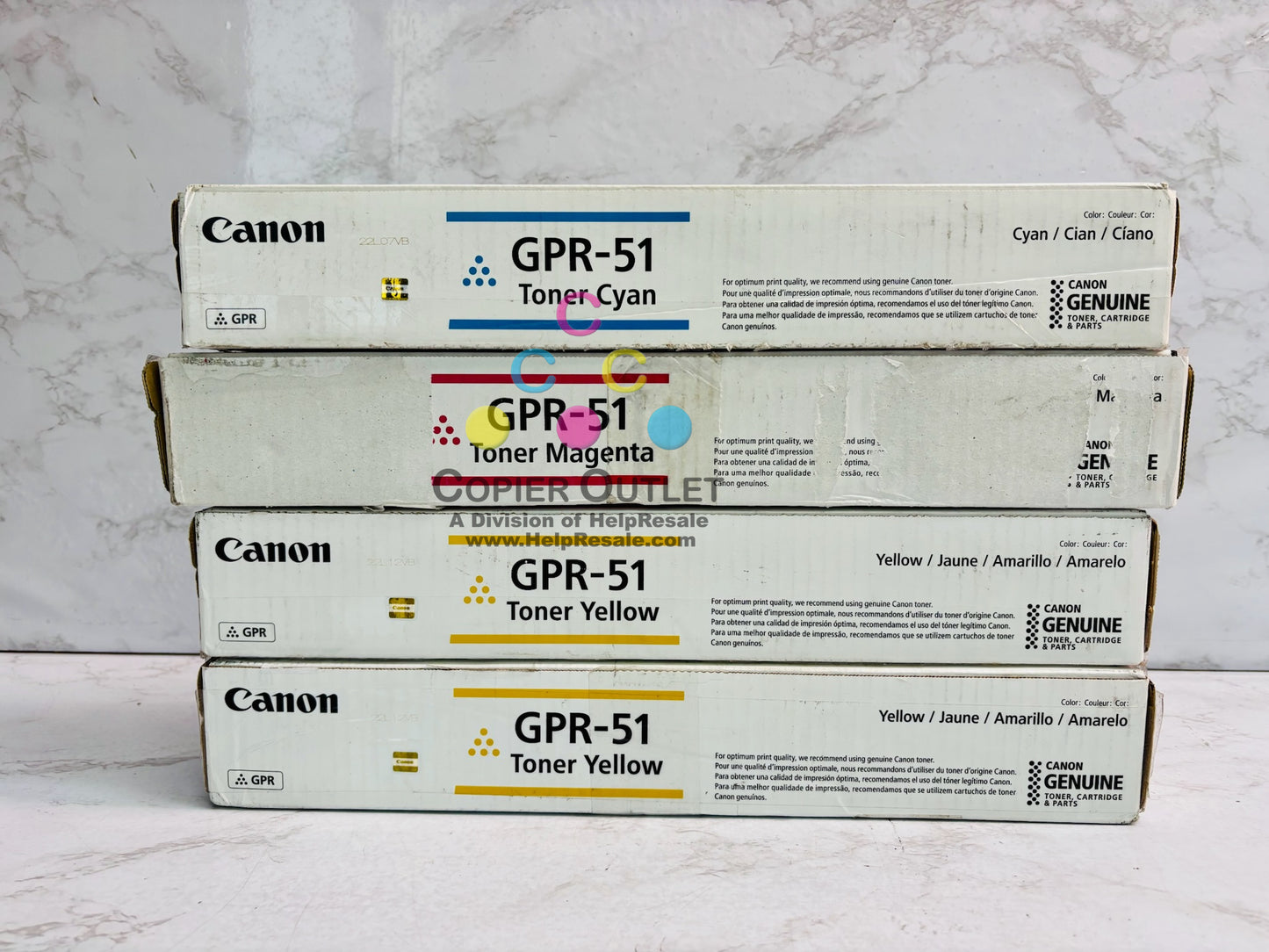 4 Cosmetic Genuine Canon iR AC250iF,C255iF Cyan, Mag & Yellow Toner GPR51