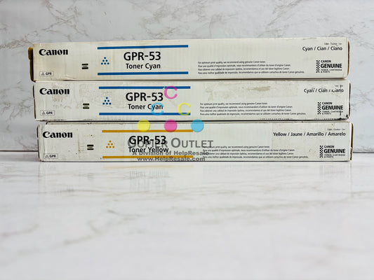 3 Cosmetic Genuine Canon iRAC3325i C3330i,C3525i Cyan & Yellow Toners GPR-53