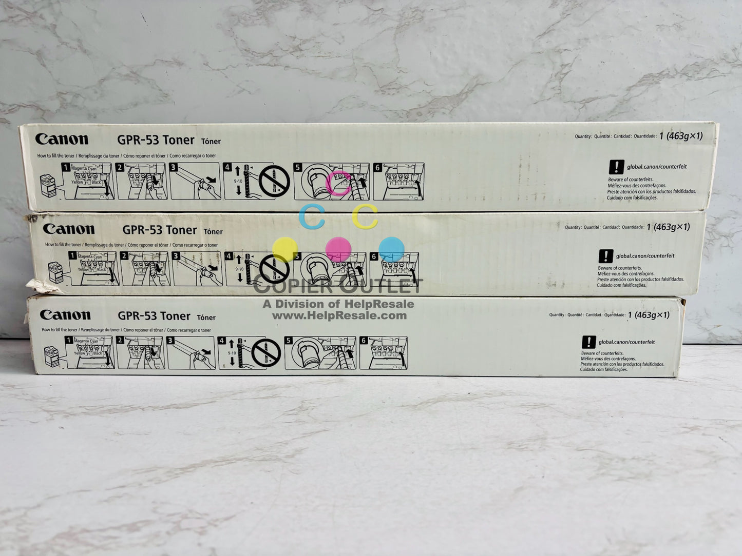 3 Cosmetic Genuine Canon iRAC3325i C3330i,C3525i Cyan & Yellow Toners GPR-53