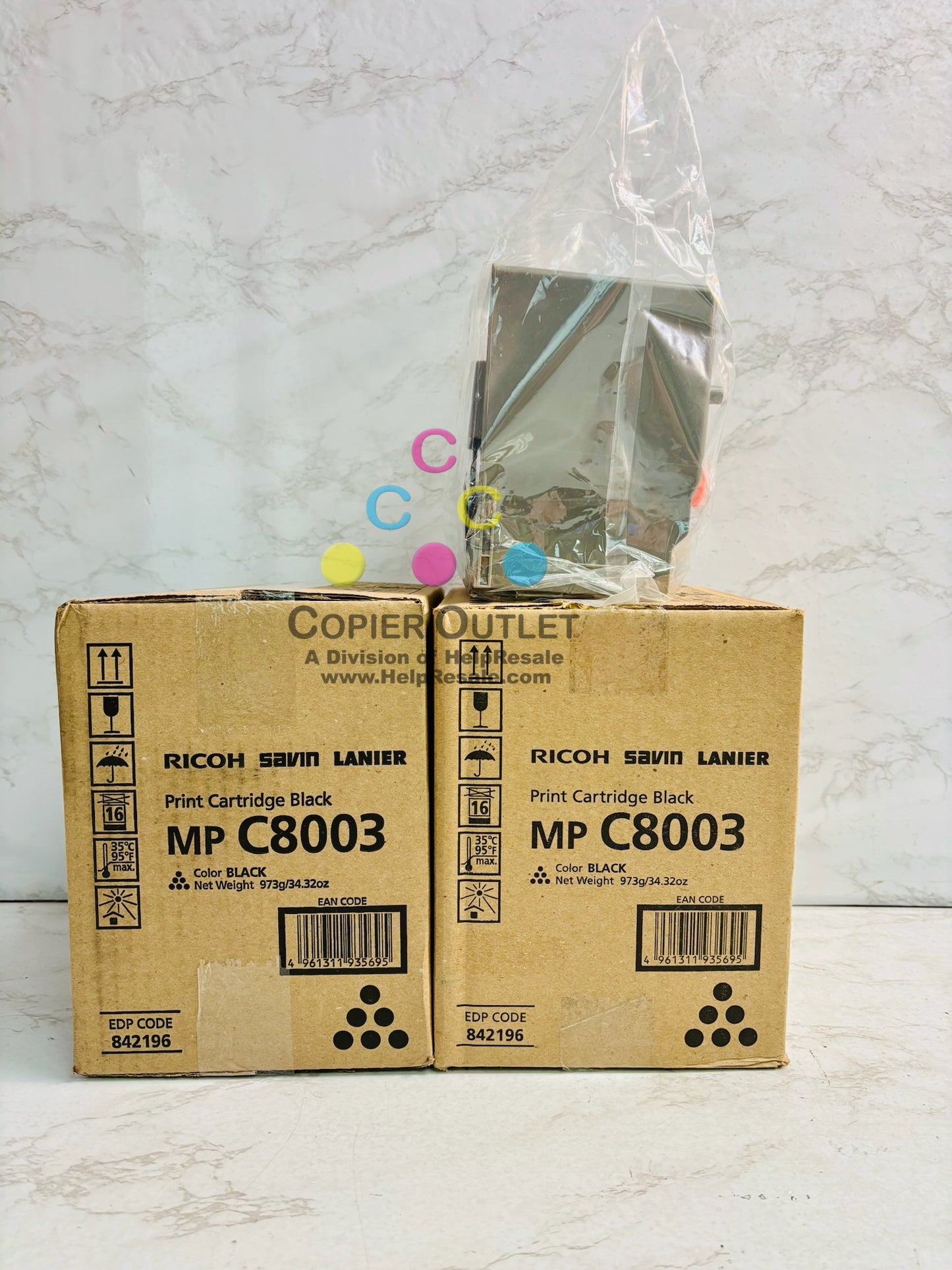 2 Open Genuine Ricoh MP C8003,C6500,C8000,C6503 Black Toner Cartridges 842196