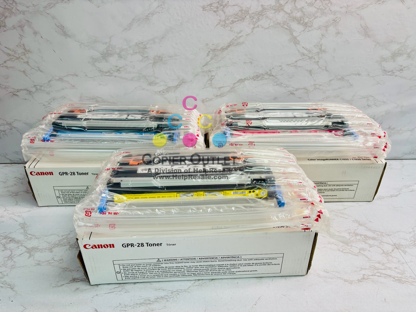 3 New Open Genuine Canon C1022,C1030 CMY Toners GPR-28C, GPR-28M, GPR-28Y