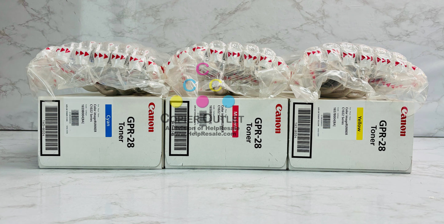 3 New Open Genuine Canon C1022,C1030 CMY Toners GPR-28C, GPR-28M, GPR-28Y
