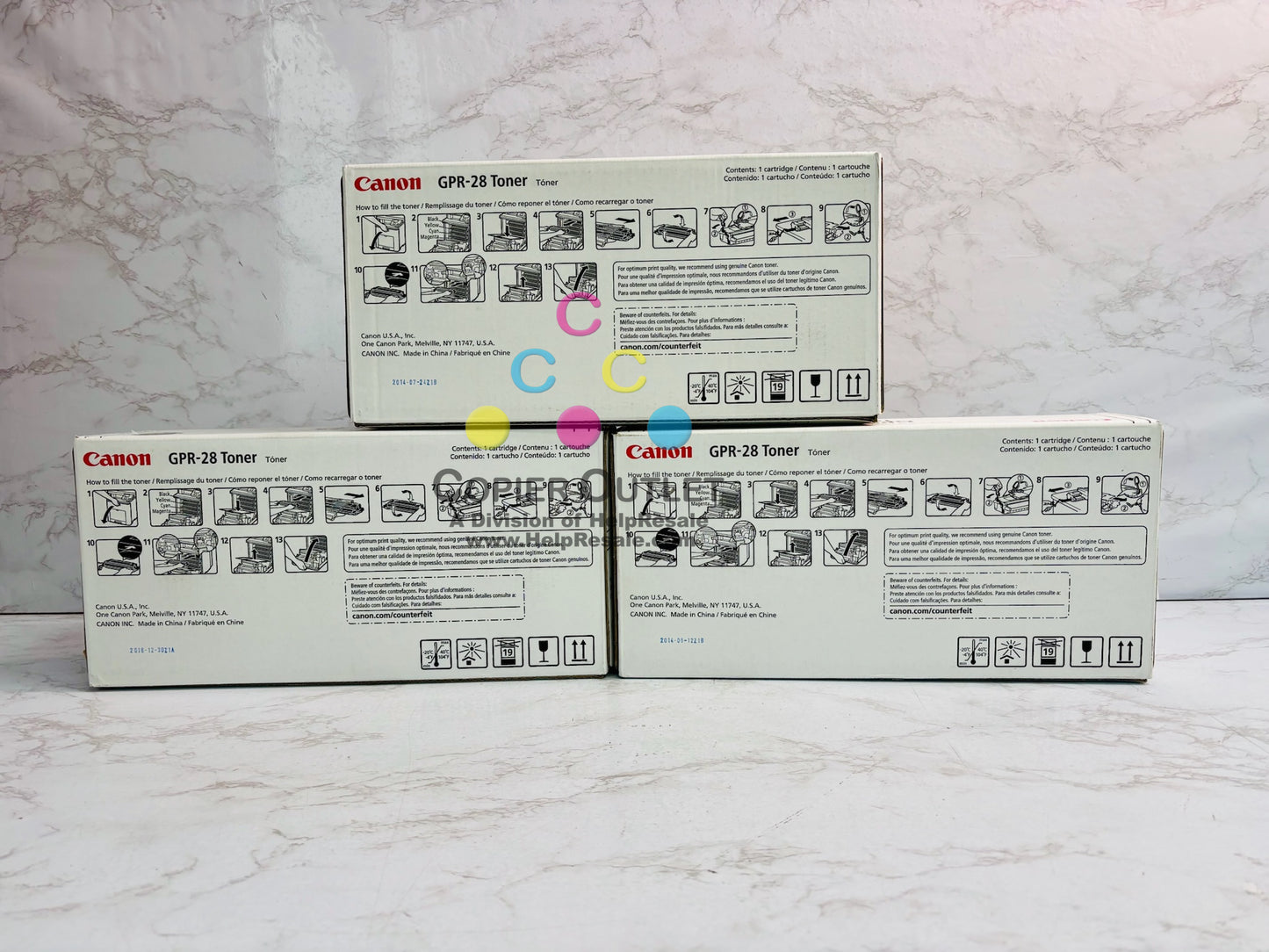3 New Open Genuine Canon C1022,C1030 CMY Toners GPR-28C, GPR-28M, GPR-28Y