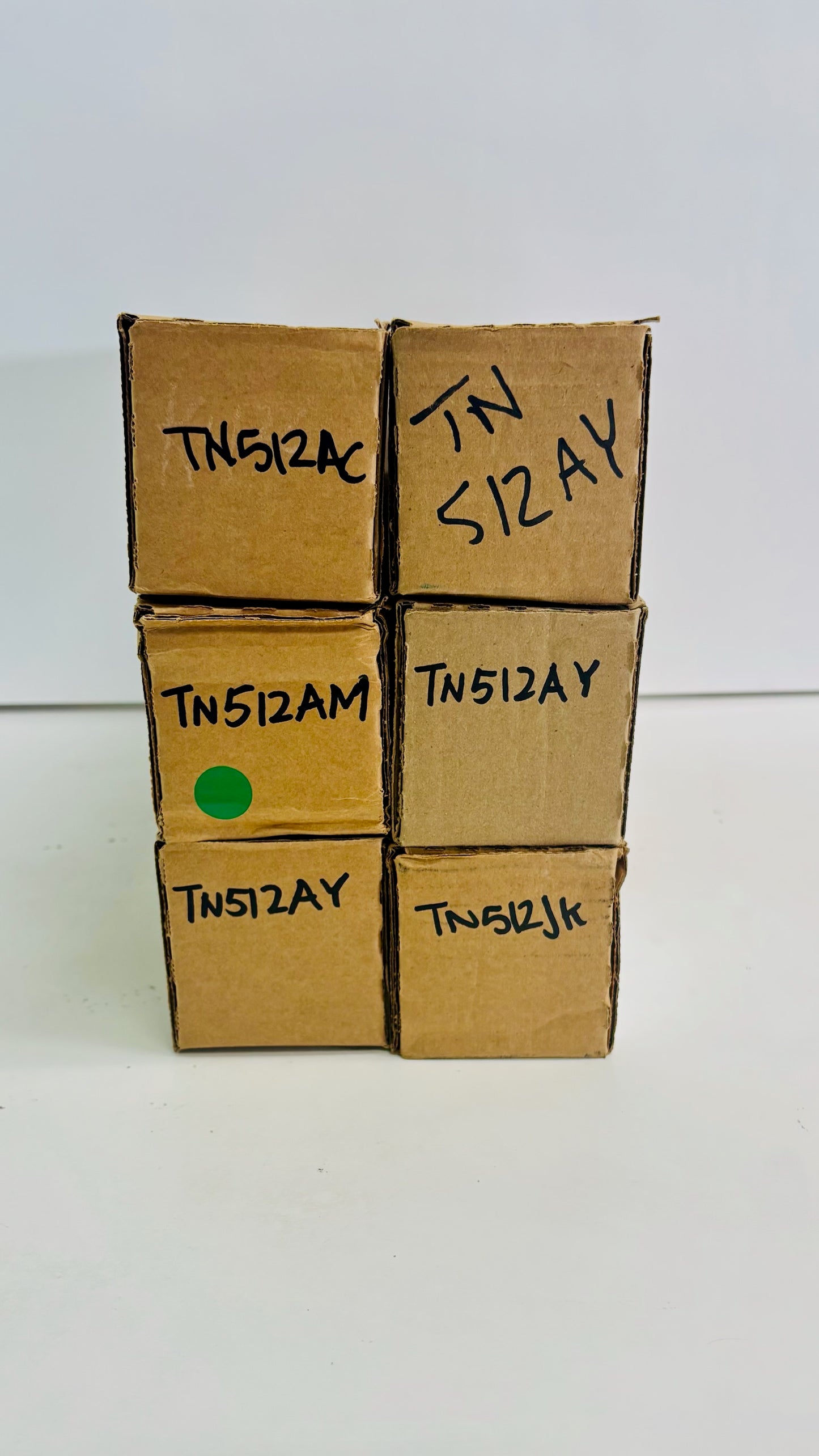 6 Genuine Konica C454e C, M, Y, Y, K Toners TN512AC, AM, AY, JK Plain Boxes