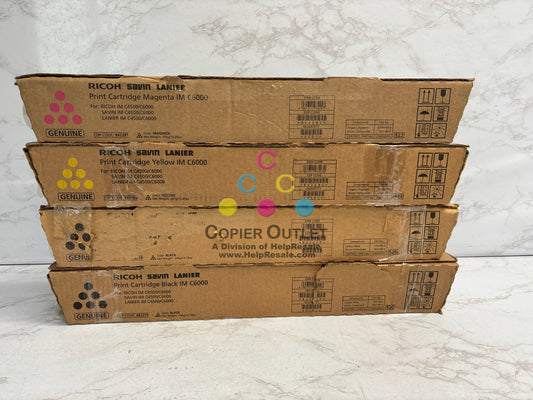 4 Genuine Ricoh IMC4500, C6000 MYKK Toners 842279, 842280, 842281 (No Cyan)