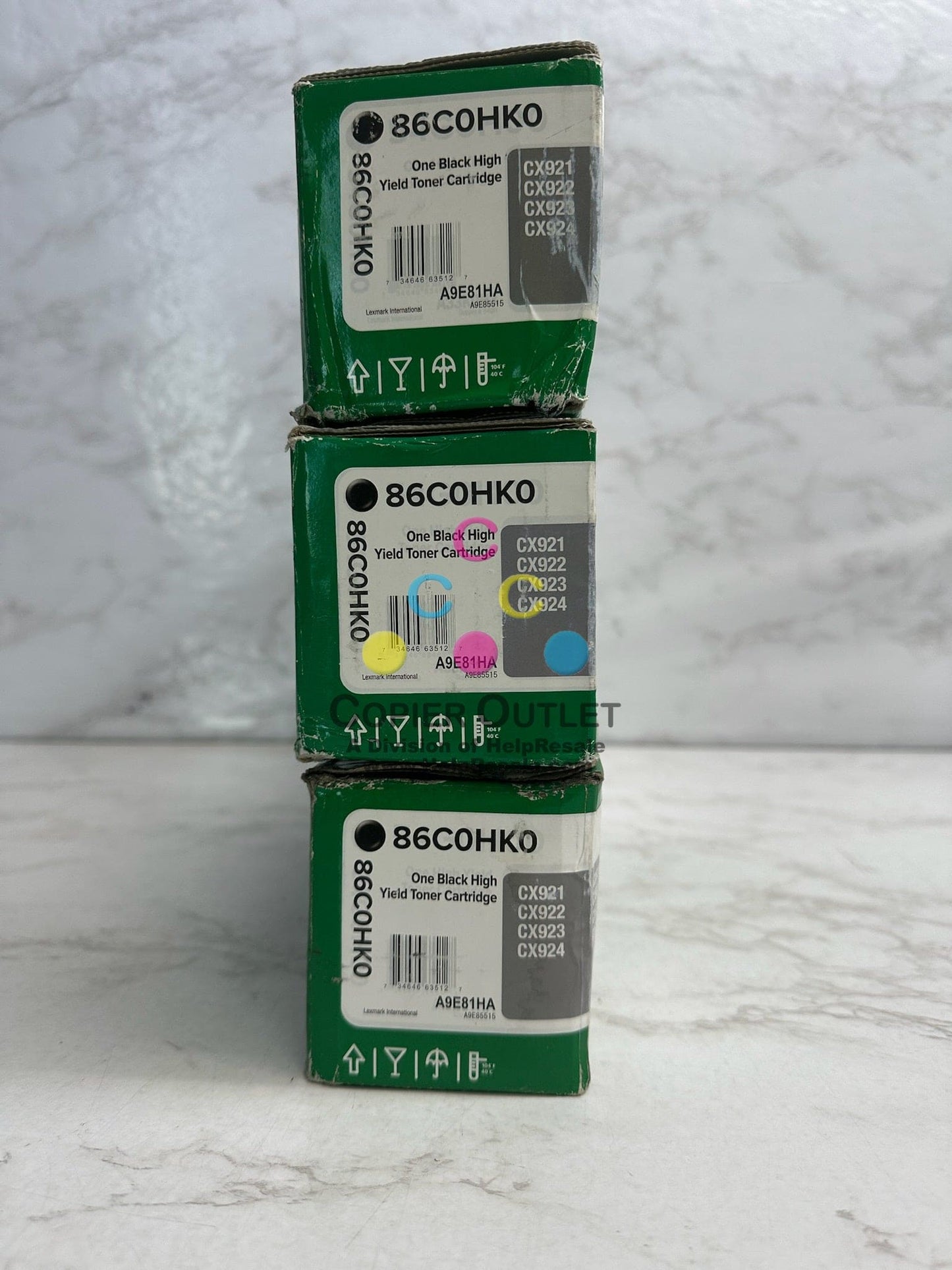 3 New Genuine Lexmark CX921,CX922,CX923,CX924 Black High Yield Toner 86C0HK0