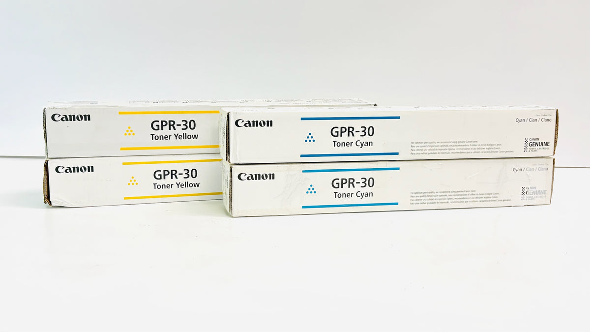 4 Cosmetic Genuine Canon IR C5045,C5255 Cyan & Yellow Toners GPR-30