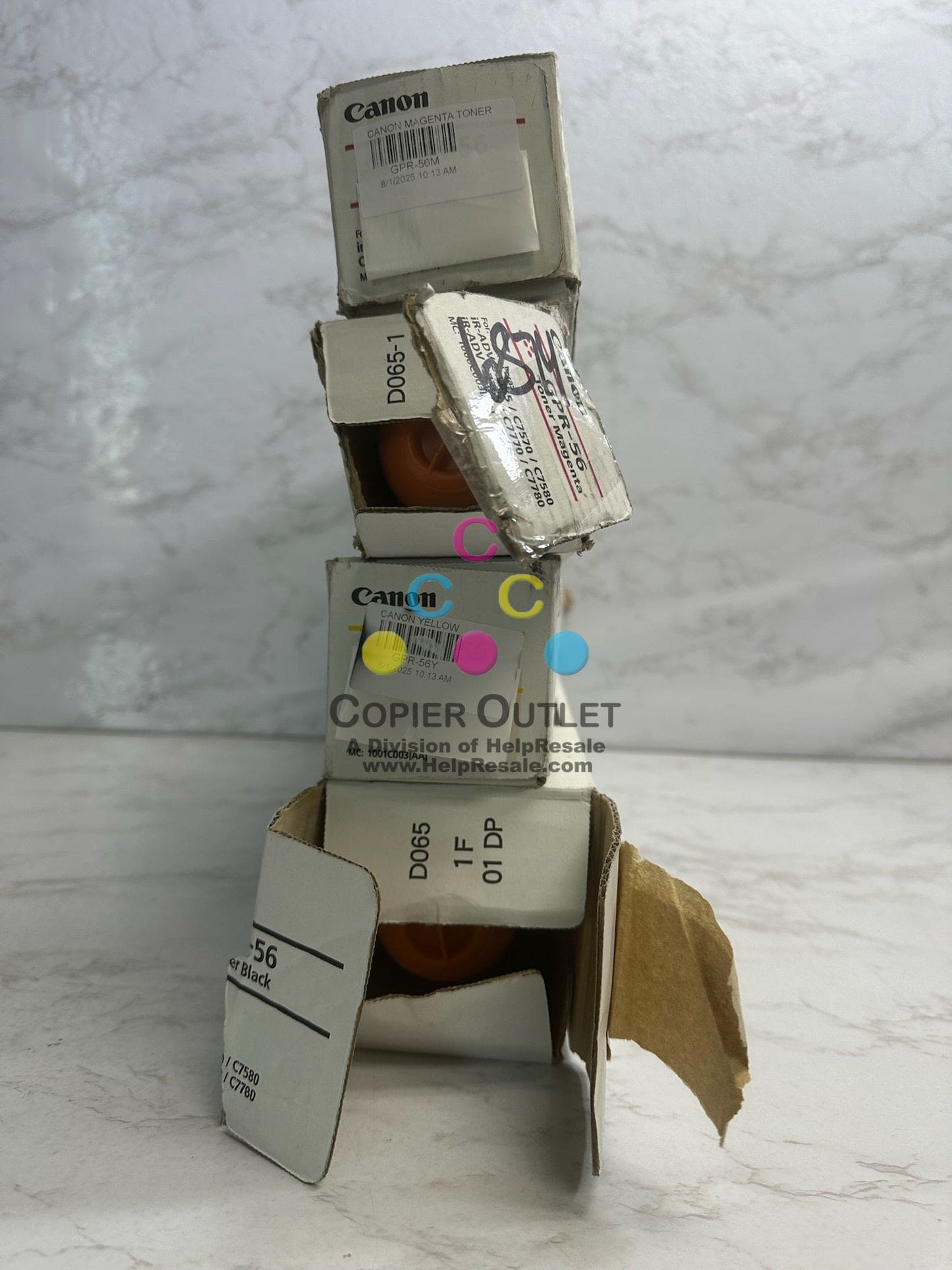 4 Open Box Genuine Canon IRA C7565,C7570,C7580 MMYK Toners GPR-56 (No Cyan)