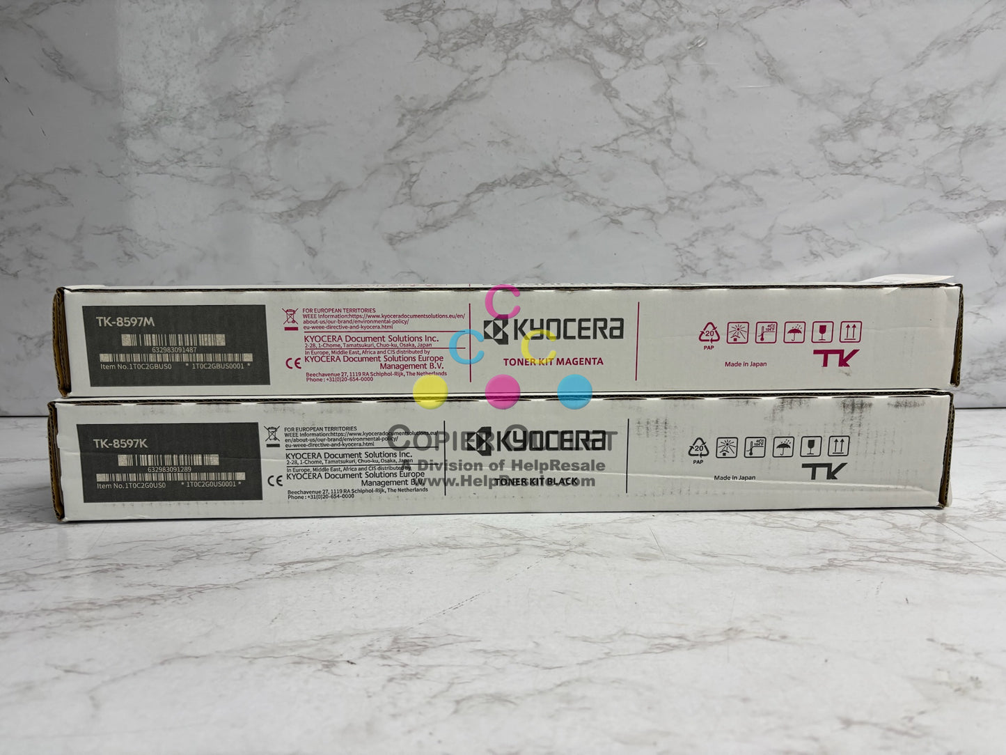 2 Genuine Kyocera MZ4001ci,MZ5001ci,MZ6001ci MK Toners TK-8597M, TK-8597K