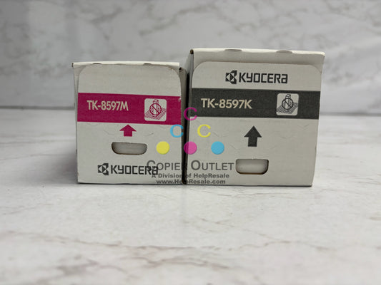 2 Genuine Kyocera MZ4001ci,MZ5001ci,MZ6001ci MK Toners TK-8597M, TK-8597K