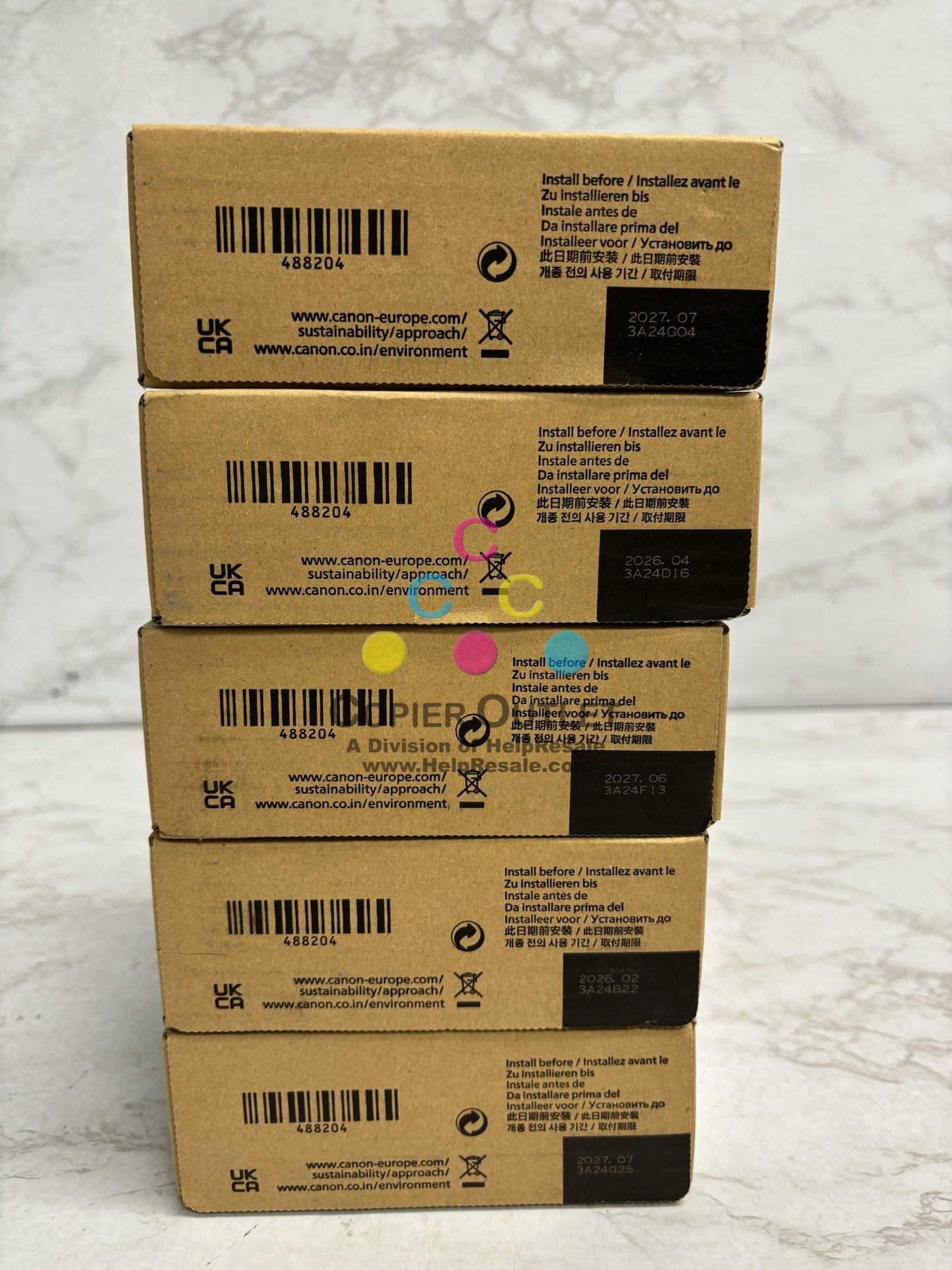 5 Genuine Canon IPF TX-2000,TX-3000,TX-4000 Inks PFI-310C,M,Y,BK,MBK (2026-2027)