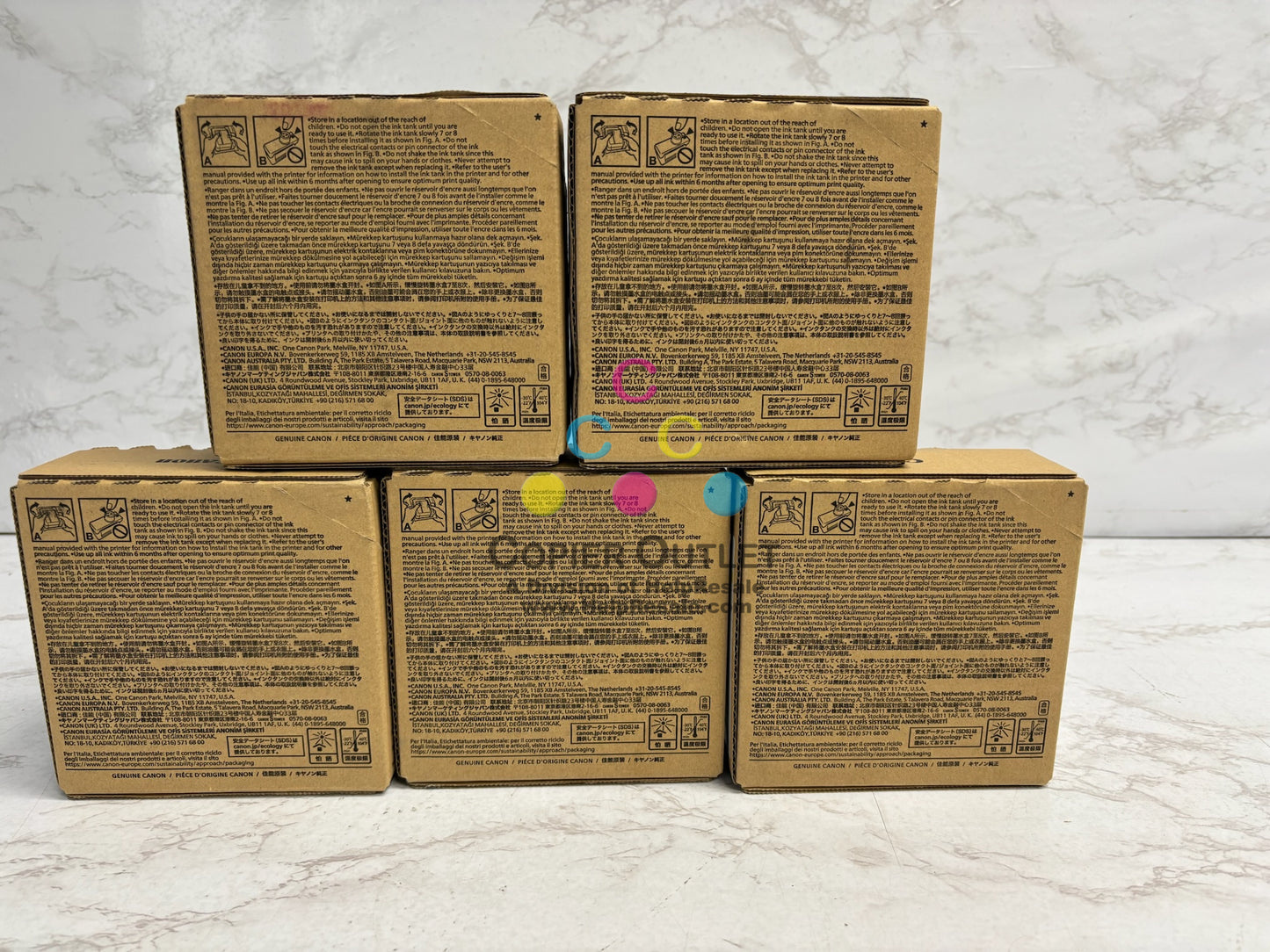5 Genuine Canon IPF TX-2000,TX-3000,TX-4000 Inks PFI-310C,M,Y,BK,MBK (2026-2027)