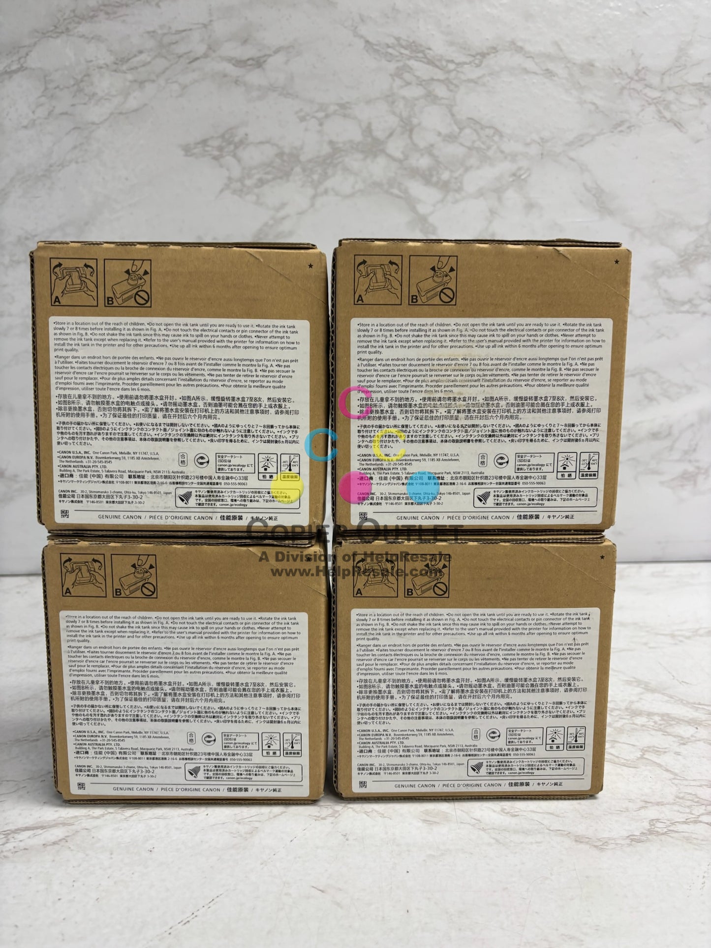 4 Genuine Canon PRO-2000,4000,6000,6100 Inks PFI-1300PC,PM,GY,PBK 330ML (2023)