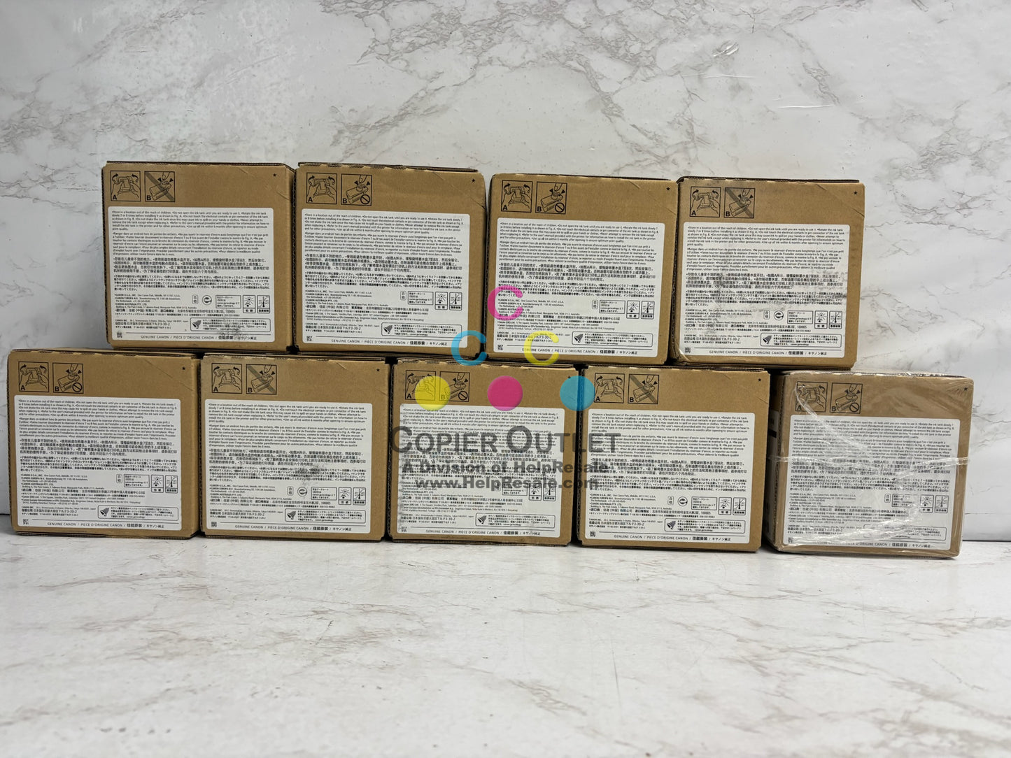 9 OEM Canon TX-2000,TX-3000,TX-4000 Inks PFI-110 CCMMYY,BK,BK,MBK (2022-2024)