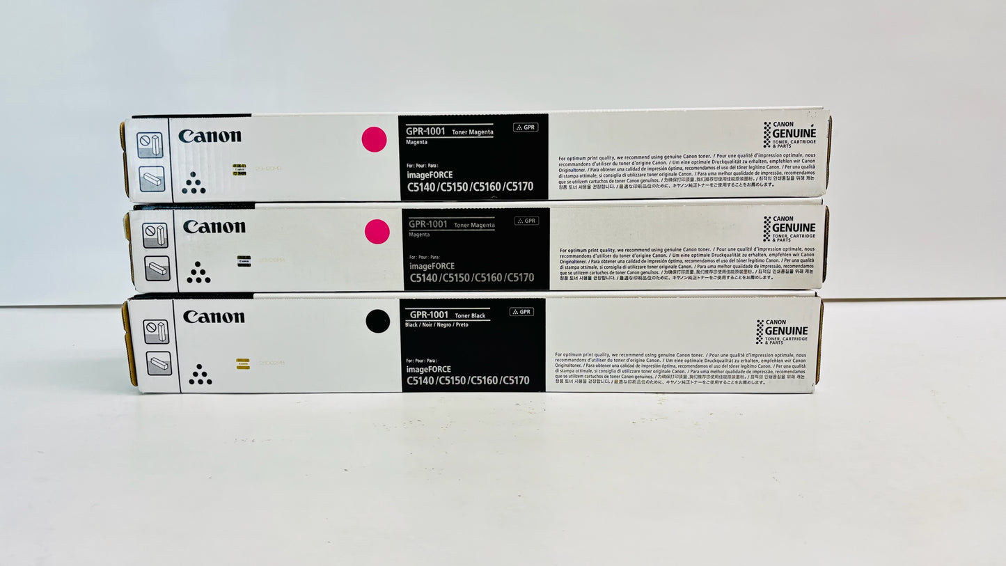 3 Genuine Canon IFC5140, C5150 Magenta & Black Toner GPR-1001M, GPR1001K