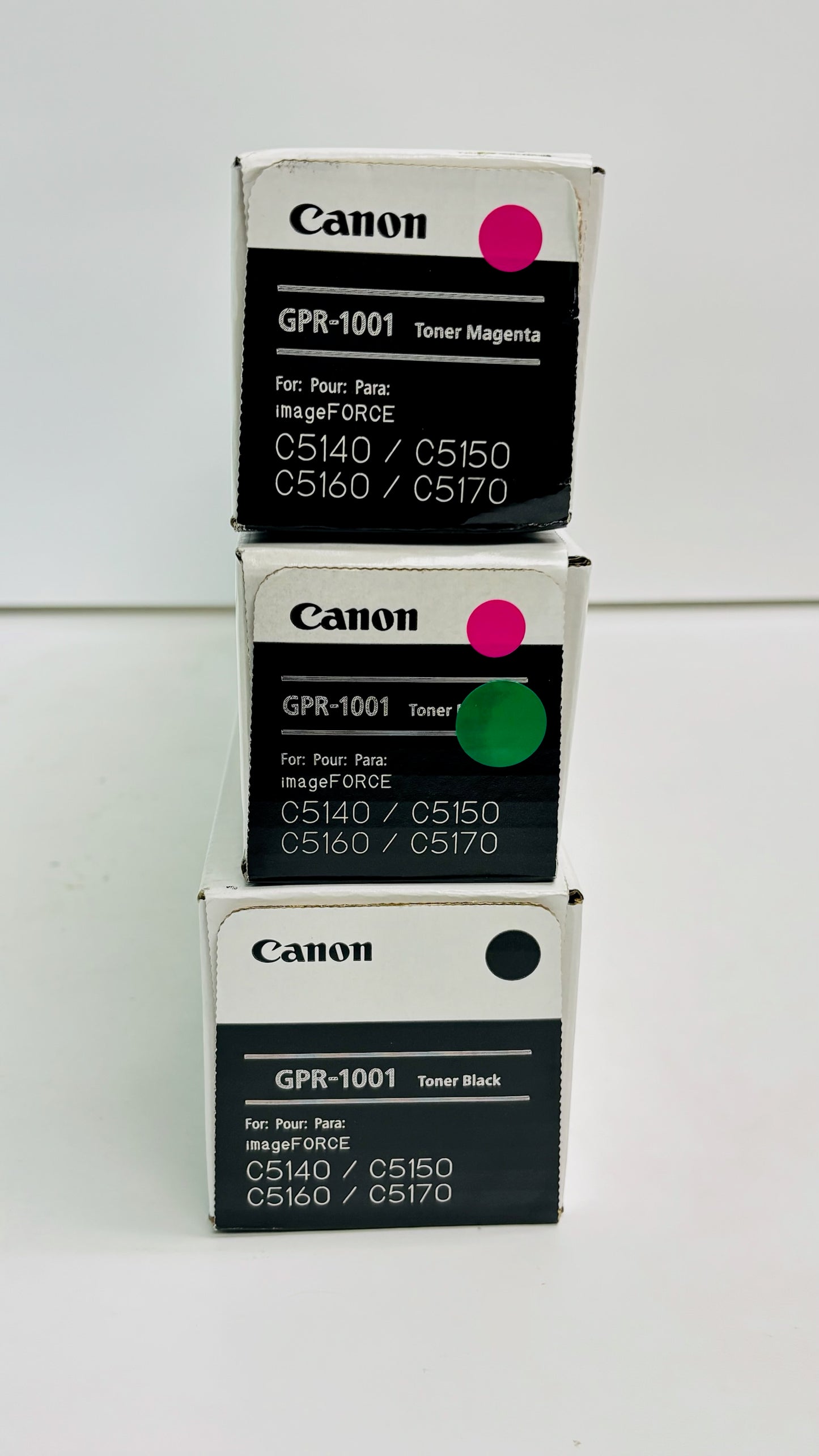 3 Genuine Canon IFC5140, C5150 Magenta & Black Toner GPR-1001M, GPR1001K