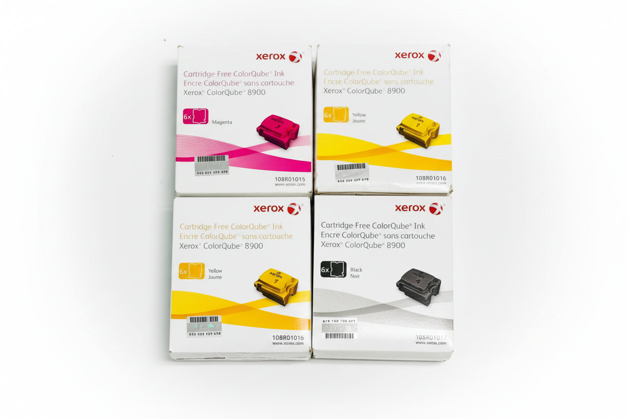4 Open Genuine Xerox ColorQube 8900 Solid Ink MYYK 108R01015, 1016, 1017