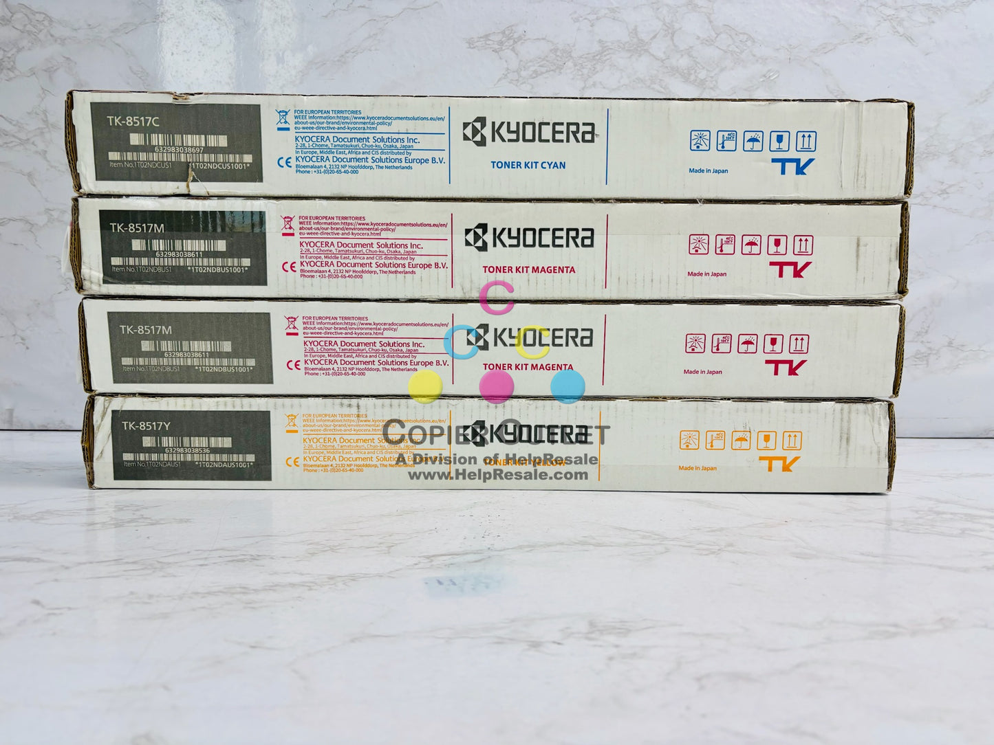 4 Genuine Kyocera 5052ci 5053ci 6052ci CMMY Toners TK-8517