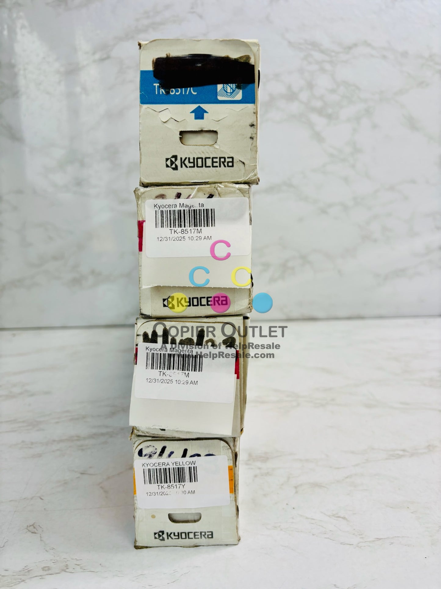 4 Genuine Kyocera 5052ci 5053ci 6052ci CMMY Toners TK-8517