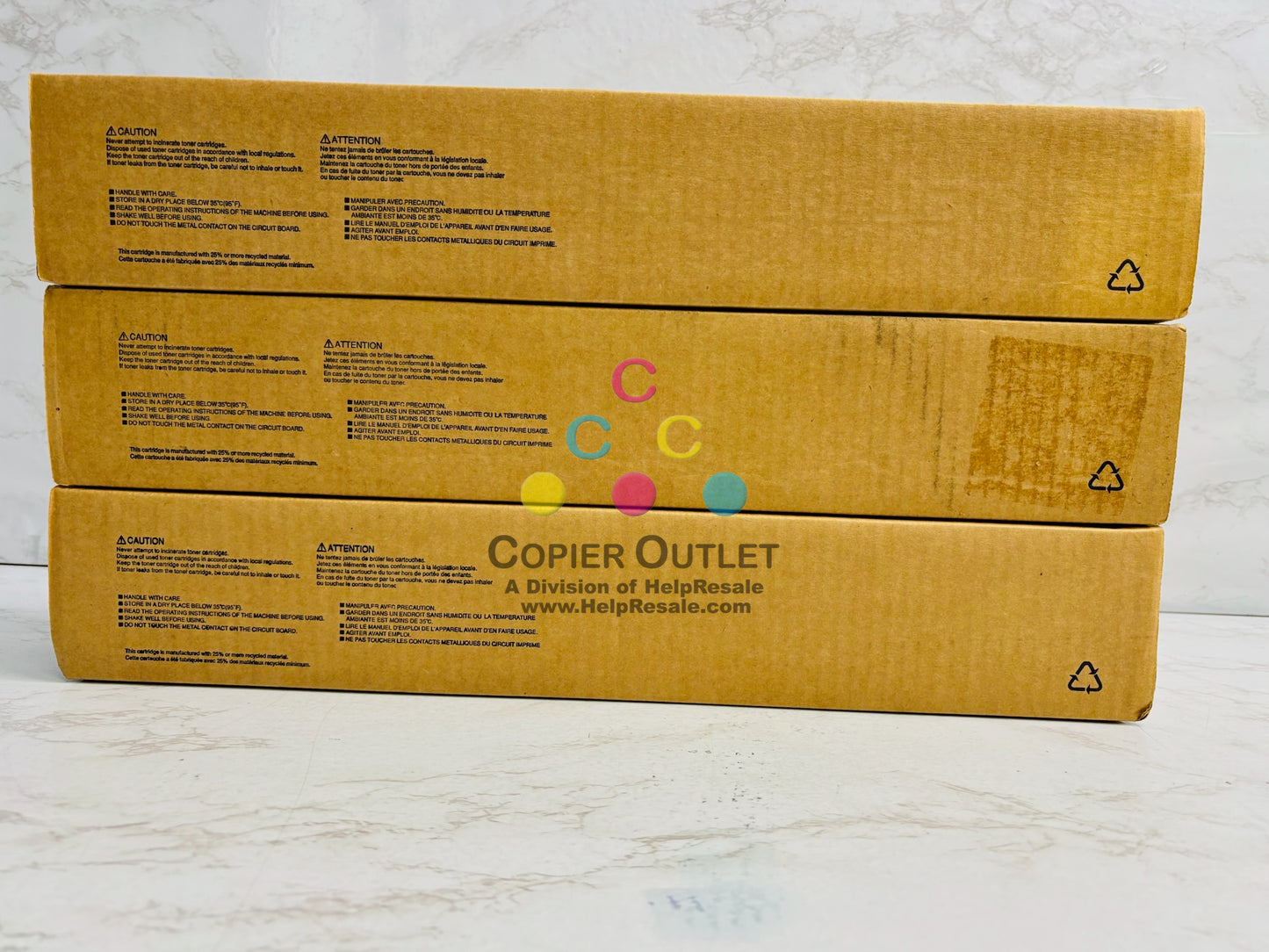 3 Genuine Toshiba eSTUDIO 5506, 5606 Cyan & Yellow Toner T-FC556U