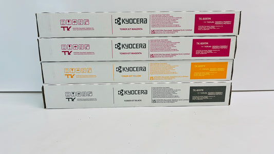 4 Genuine Kyocera Taskalfa MZ4001ci, MZ5001ci, MZ6001ci MMYK Toners TK-8597