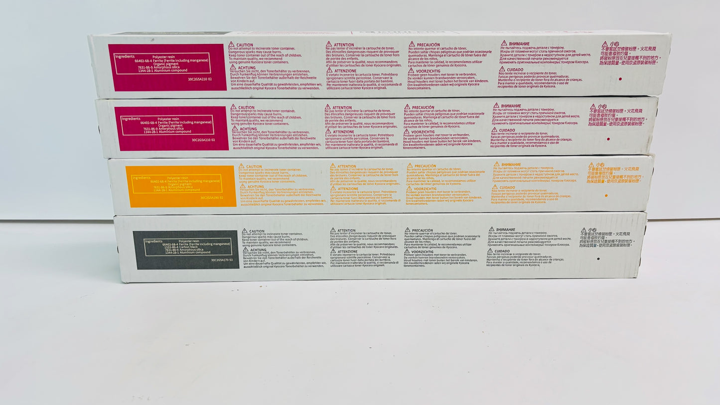 4 Genuine Kyocera Taskalfa MZ4001ci, MZ5001ci, MZ6001ci MMYK Toners TK-8597