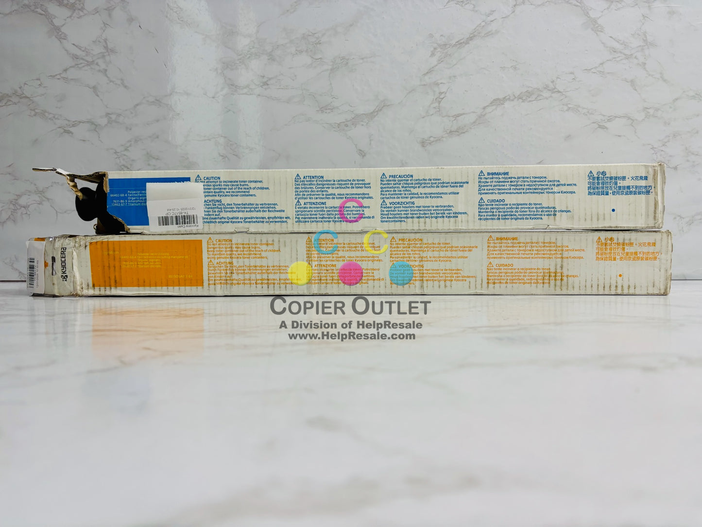 2 Open OEM Kyocera TASKalfa 2550ci Cyan & Yellow Toner TK-8317C, TK-8317Y
