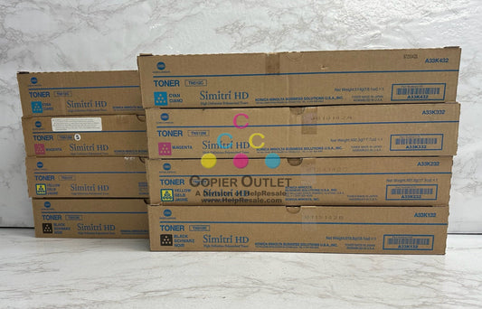 8 Genuine Konica BizHub C454e, C554e TN512 CCMMYYKK Toner Cartridges TN512