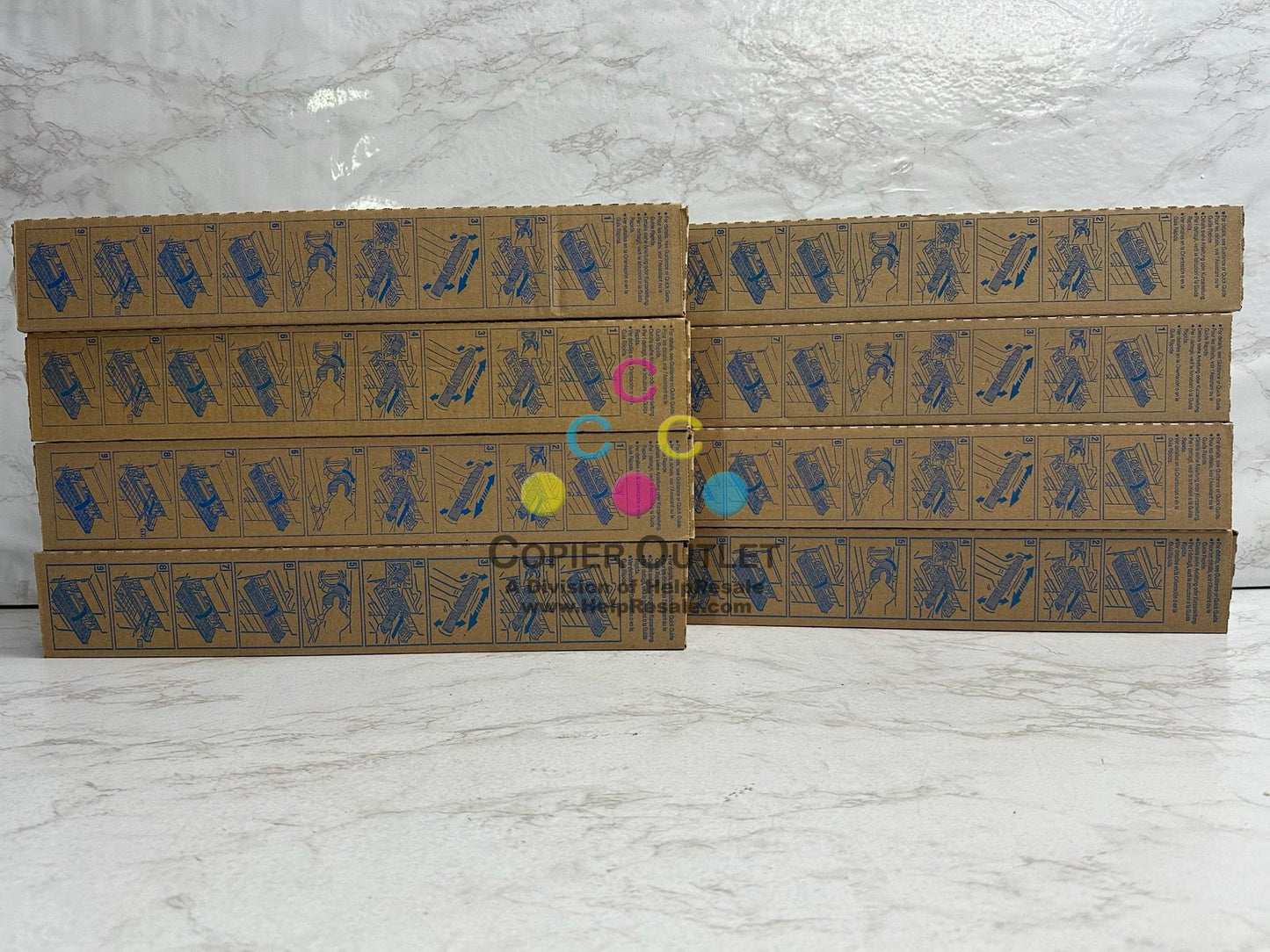8 Genuine Konica BizHub C454e, C554e TN512 CCMMYYKK Toner Cartridges TN512