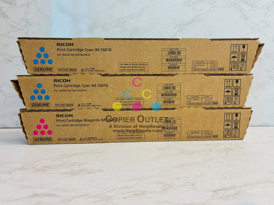 3 OEM Ricoh IM C4510 IM C6010 Cyan & Magenta Toner 842528,842529 CCM